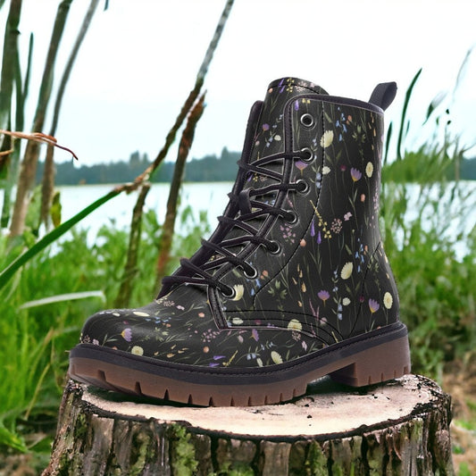 Combat Boots, Vegan Leather Combat Boots, Witchy Magic, Boots Boho, Witch Boots, Boho Festival Wear, Faux Leather Boot Forest Witch