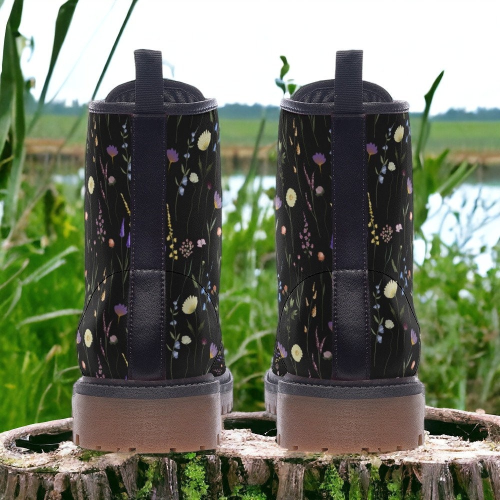 Combat Boots, Vegan Leather Combat Boots, Witchy Magic, Boots Boho, Witch Boots, Boho Festival Wear, Faux Leather Boot Forest Witch
