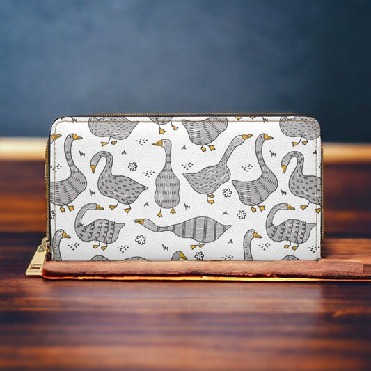 Silly Goose, Slim Wallet, Vegan Gifts For Her, Vegan Leather Credit Card Wallet, Slim Leather Wallet, Women Cute Boho Wallet, Travel Wallet