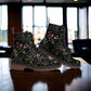 Combat Boots, Dark Academia, Floral Boots, Goth Shoes, Mens Leather Boots, Witch Shoes, Gift for Flower Lover, Women's Platform, Cottagecore