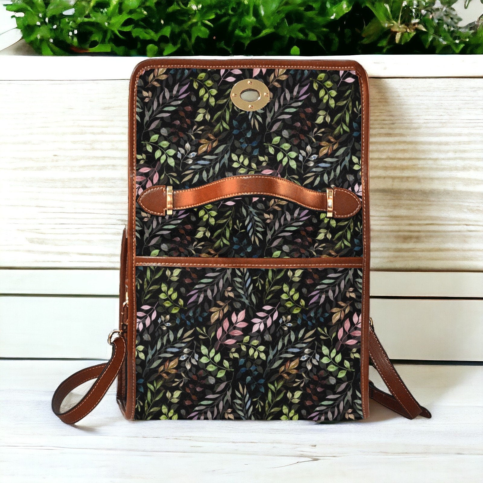 Canvas Crossbody Bag, Cottagecore Satchel Bag, Cute Women Cross Body Purse, Dark Academia, Gothic Purse, Novelty Purse, Dark Cottagecore Bag