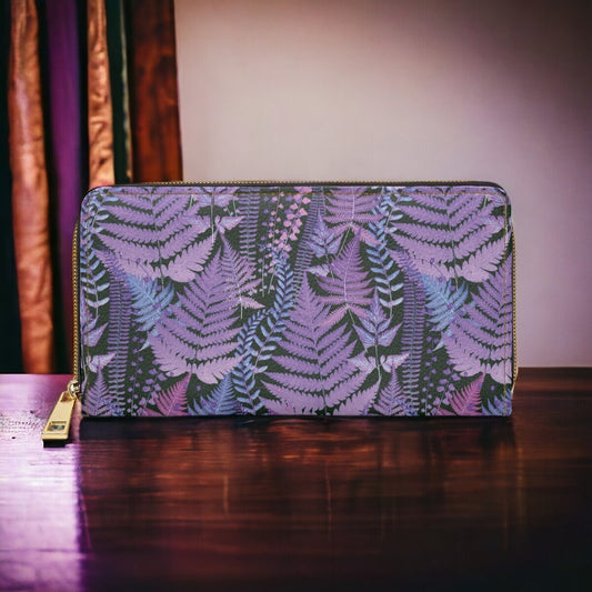 Cottagecore Wallet Cute Wallet Wildflower Vegan Zip Wallet Goth Gift Gothic Vegan Leather Dark Cottage Core Boho Wallet Travel Gift for Her