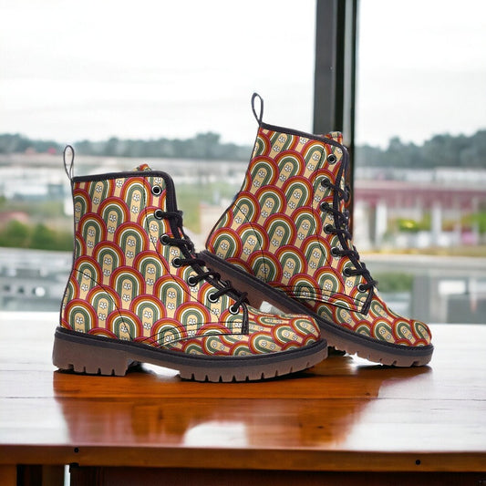 Combat Boots, Dark Cottagecore Boots, Vegan Leather, Classic Boot, Rainbow Pride, Boho Boots, Woodland Witch Boot, Faecore Boots,