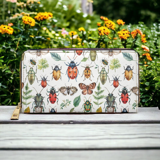 Insect Wallet Light Academia Wallet Goblincore Zip Up Wallet Dark Cottagecore Gift for Witch Lovers Vegan Leather Wallet Women Travel Wallet