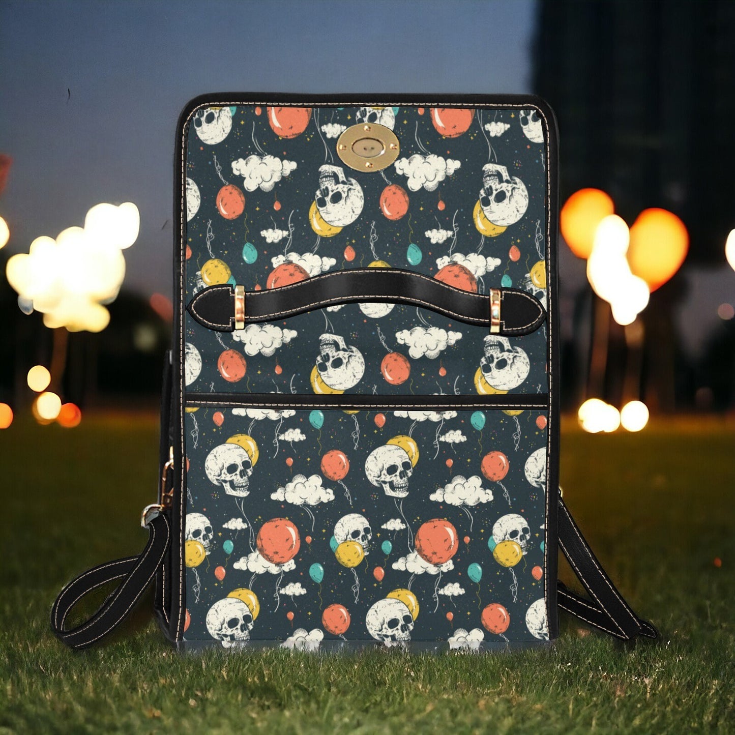 Canvas Crossbody Bag, Gothic Purse, Dark Cottagecore, Hand Bag, Gift for Goth Lovers, Mens Crossbody Bag, Novelty Purse, Skull Purse