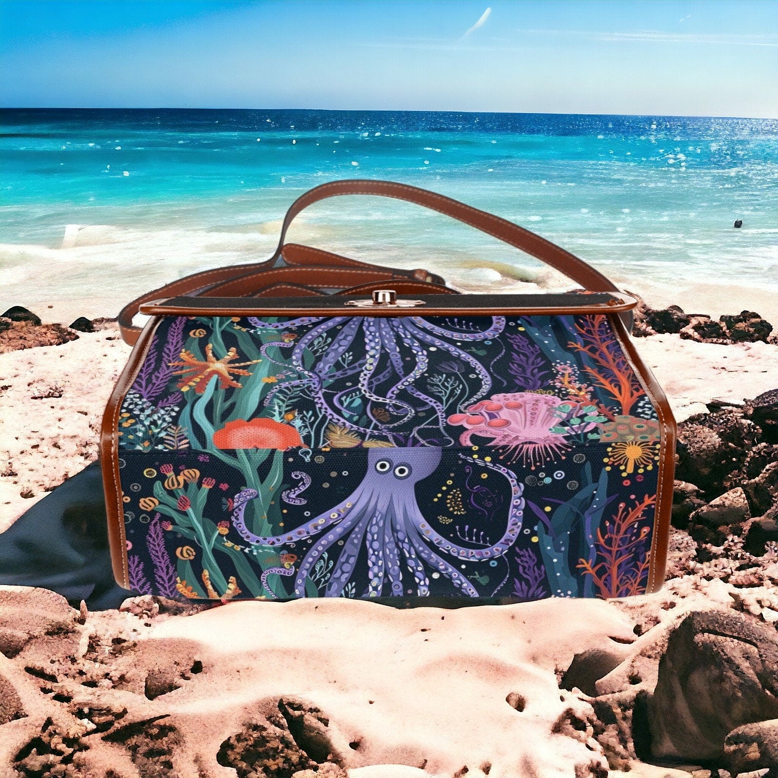 Satchel, Canvas Crossbody Bag, Beach Bag, Dark Academia, Dark Cottagecore, Dark Aesthetic, Cross Body Bag, Goth Bag, Summer Purse