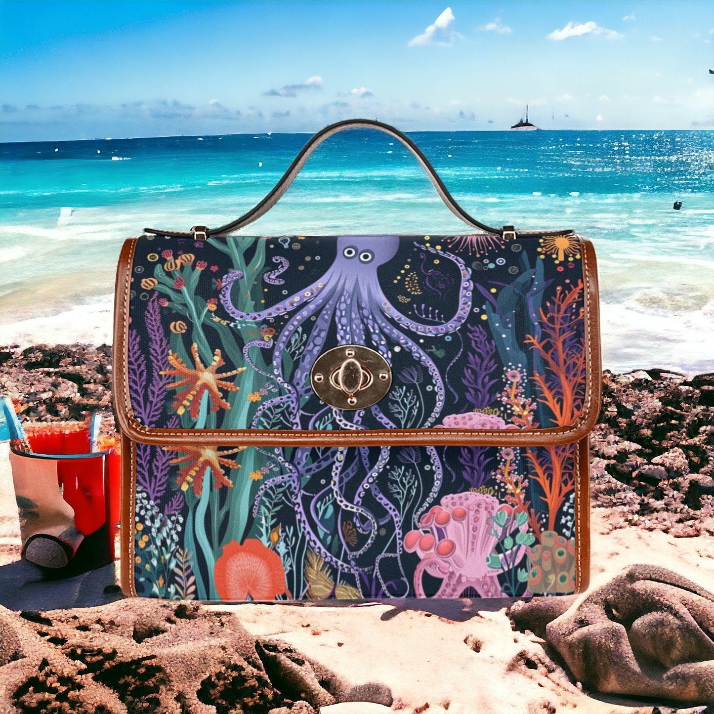 Satchel, Canvas Crossbody Bag, Beach Bag, Dark Academia, Dark Cottagecore, Dark Aesthetic, Cross Body Bag, Goth Bag, Summer Purse