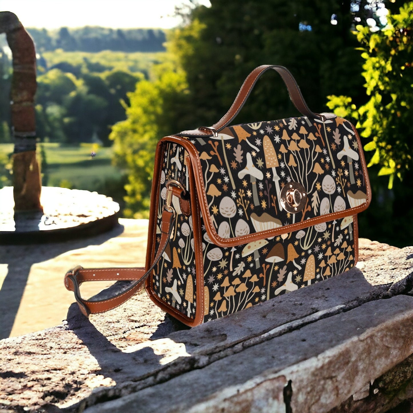 Mid Century Modern Mushroom Satchel