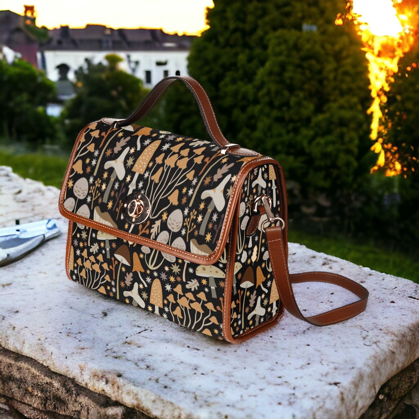 Mid Century Modern Mushroom Satchel