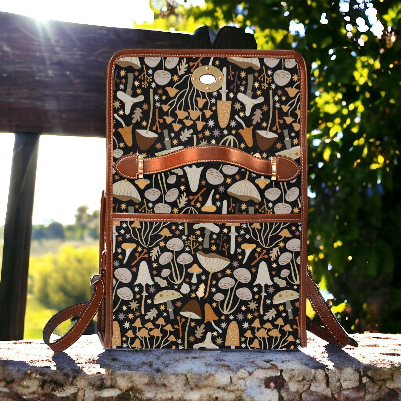 Mid Century Modern Mushroom Satchel