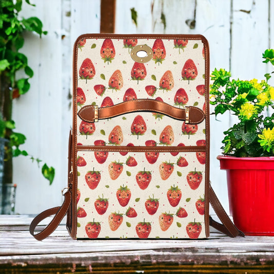 Strawberry Bag Goblincore Cottage Core Bag Strawberry Purse Farmers Market Bag Cottagecore Gardening Bag Strawberry Print Vintage Aesthetic