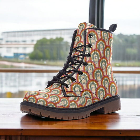 Combat Boots, Dark Cottagecore Boots, Vegan Leather, Classic Boot, Rainbow Pride, Boho Boots, Woodland Witch Boot, Faecore Boots,