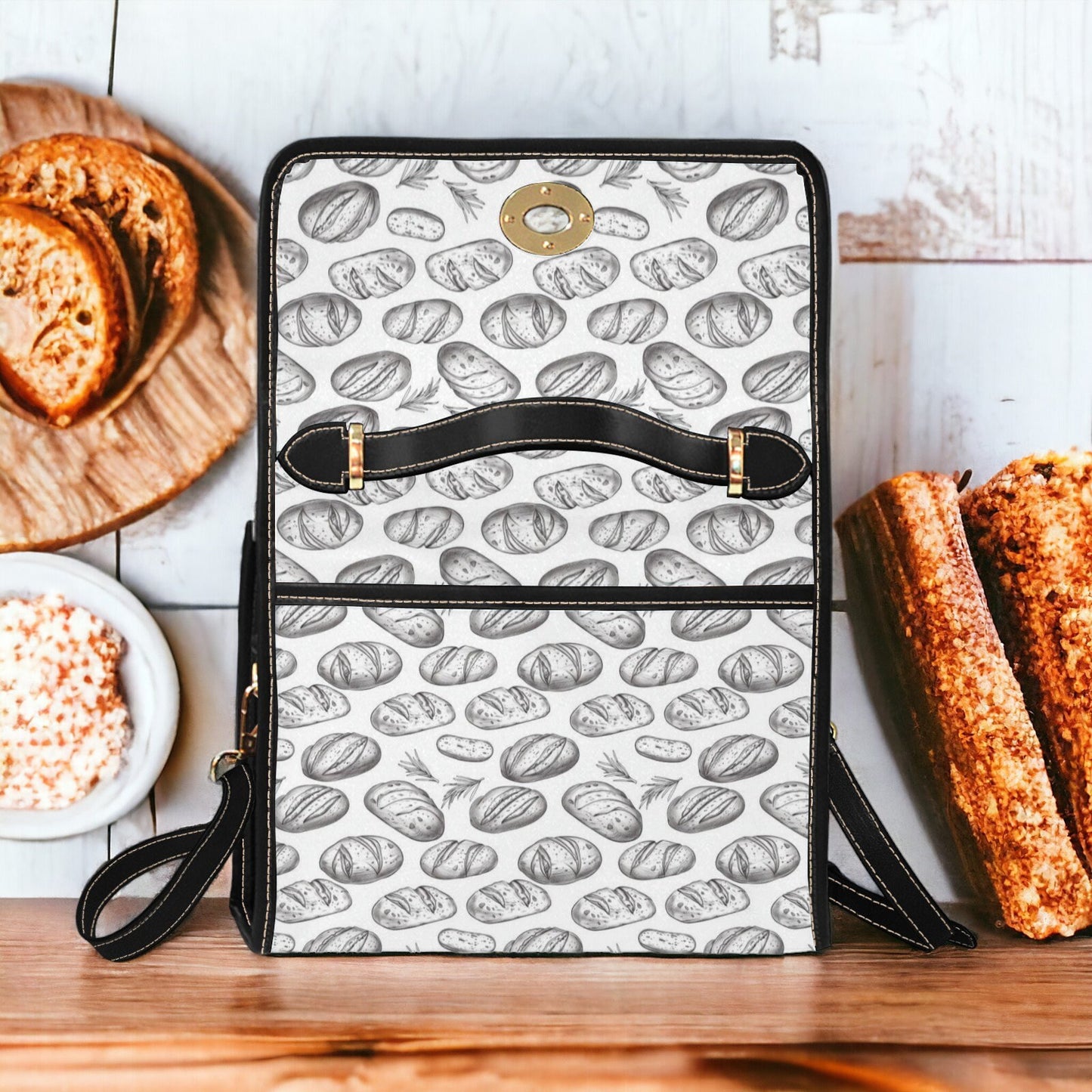 Sourdough, Canvas Crossbody Bag, Sourdough Starter Purse, Cottagecore, Hand Bag, Gift for Baking Lovers, Mens Crossbody Bag, Sourdough Bread