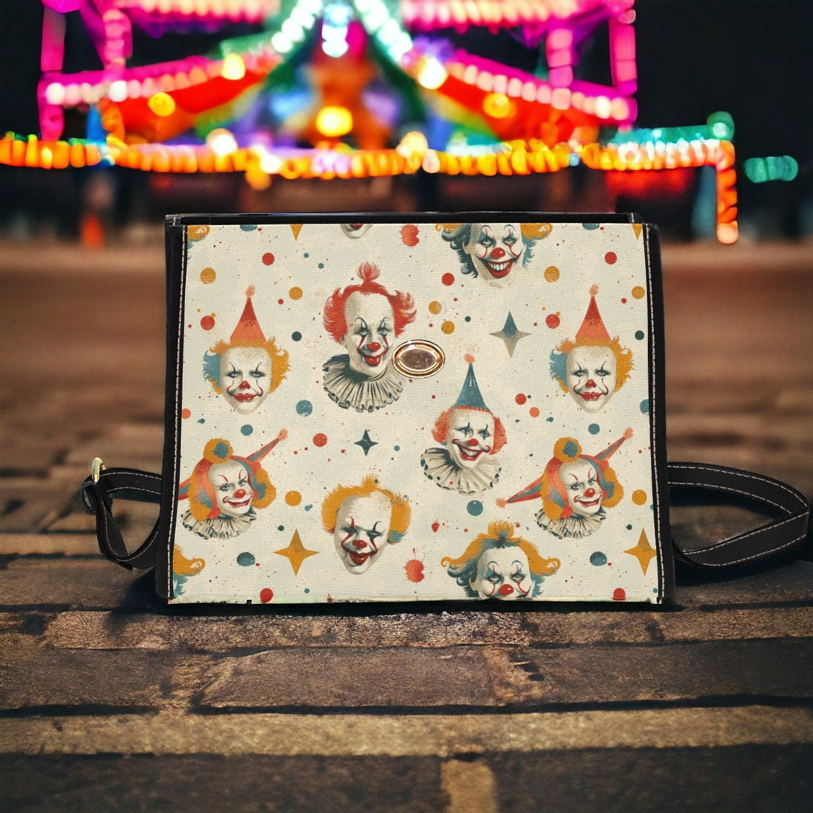 Clowncore, Satchel, Canvas Crossbody Bag, Cross Body Bag, Novelty Purse, Messenger Bag, Weirdcore, Hand Bag, Clowncore Clothing, Weird Stuff