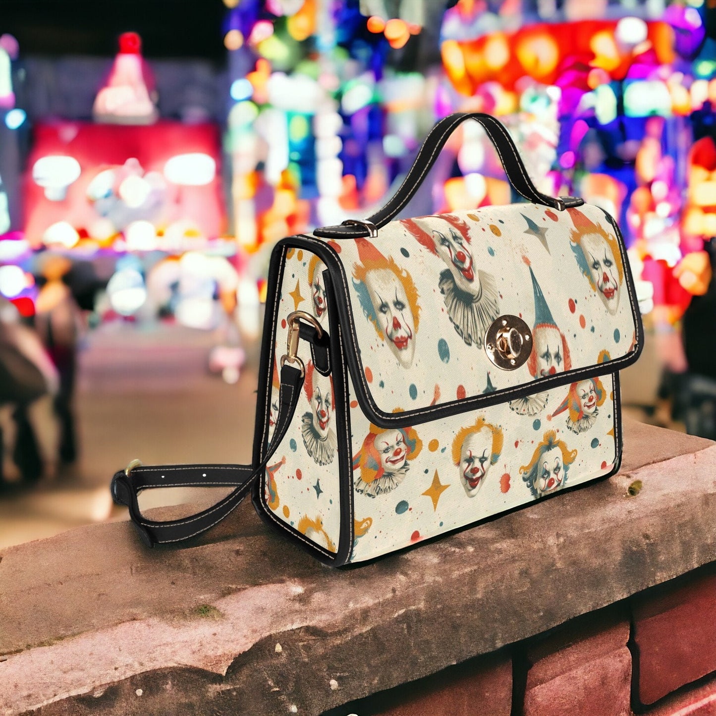 Clowncore, Satchel, Canvas Crossbody Bag, Cross Body Bag, Novelty Purse, Messenger Bag, Weirdcore, Hand Bag, Clowncore Clothing, Weird Stuff