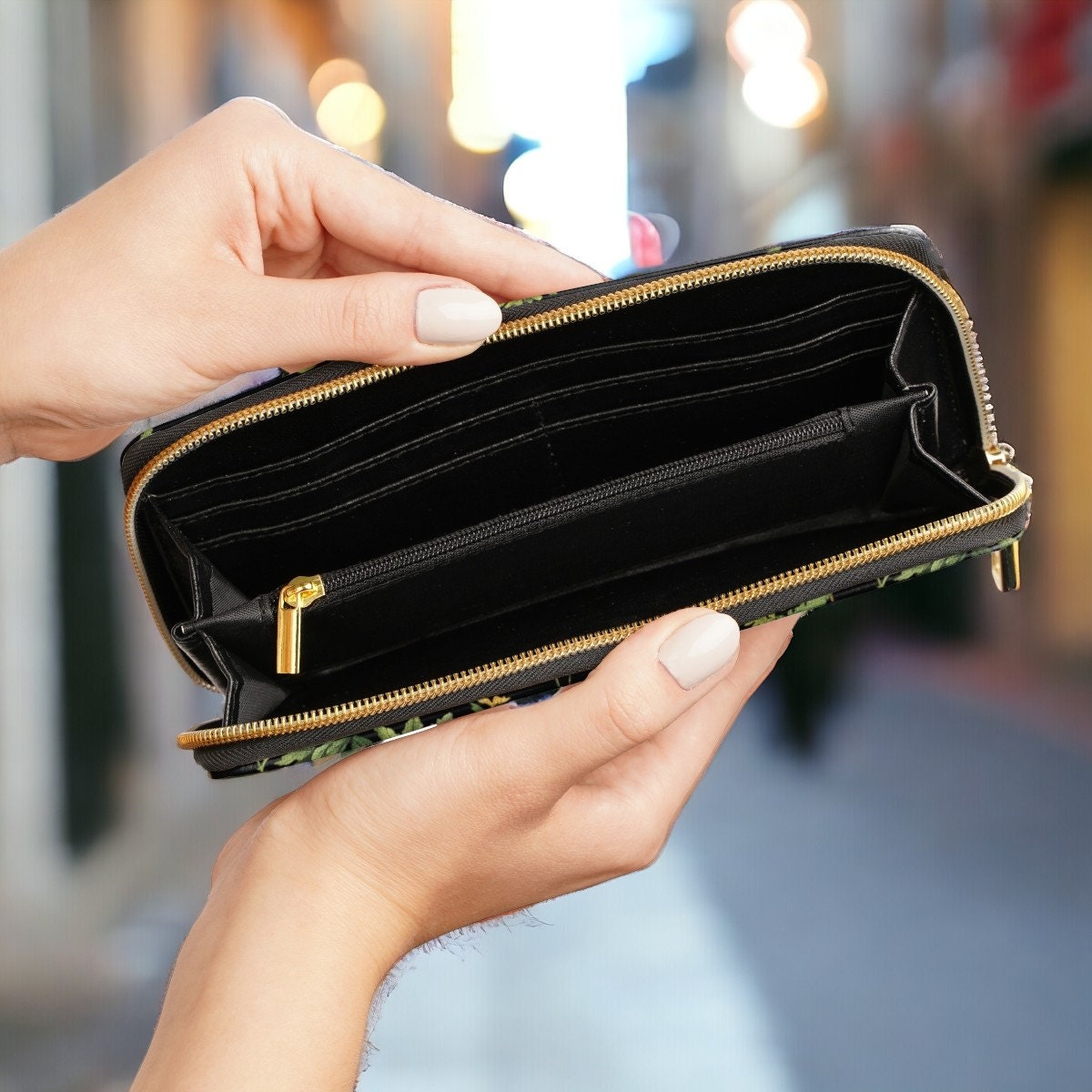 Mushrooms, Dark Academia Wallet Goblincore Zip Up Wallet Dark Cottagecore Gift for Witchy Lovers Vegan Leather Wallet Women Travel