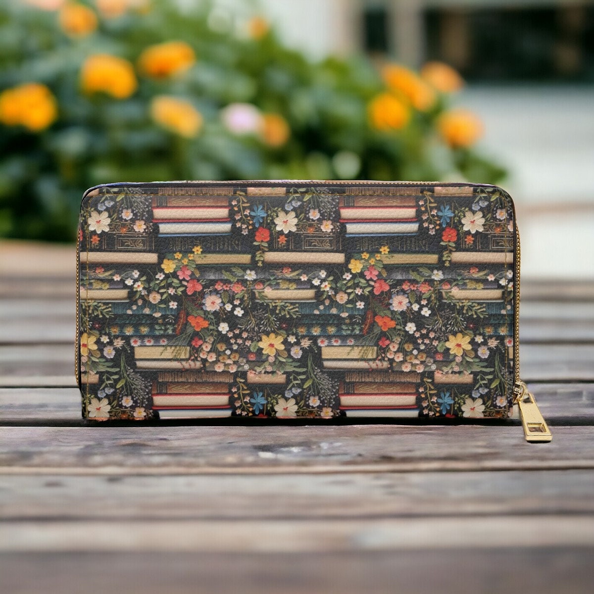 Book Lover Gift, Slim Wallet, Zip Around Wallet, Credit Card, Bookworm, Banned Books, Love Reading, Reading Gift, Library, Librarian Gifts