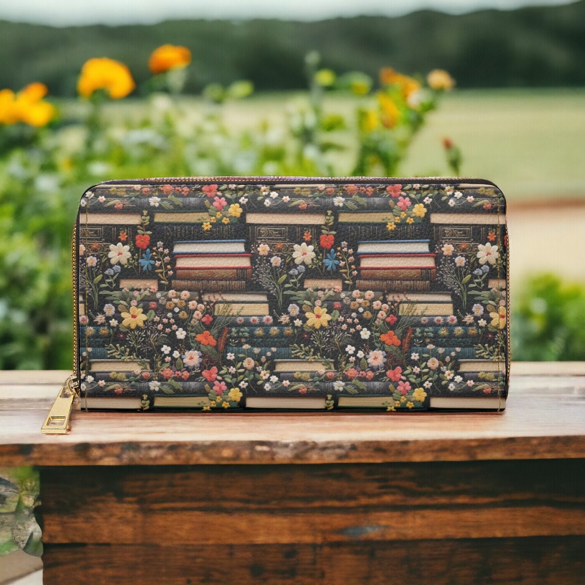 Book Lover Gift, Slim Wallet, Zip Around Wallet, Credit Card, Bookworm, Banned Books, Love Reading, Reading Gift, Library, Librarian Gifts