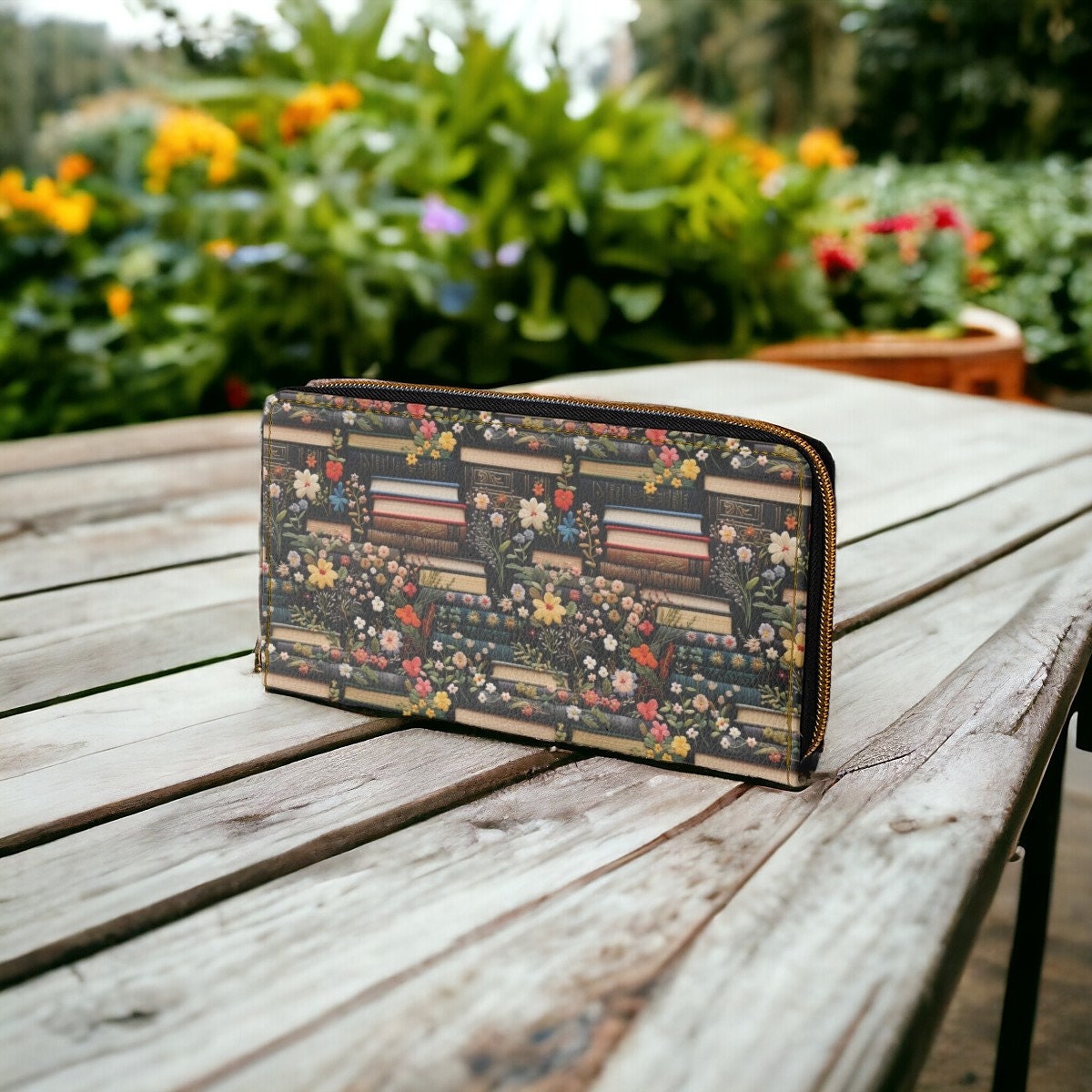 Book Lover Gift, Slim Wallet, Zip Around Wallet, Credit Card, Bookworm, Banned Books, Love Reading, Reading Gift, Library, Librarian Gifts