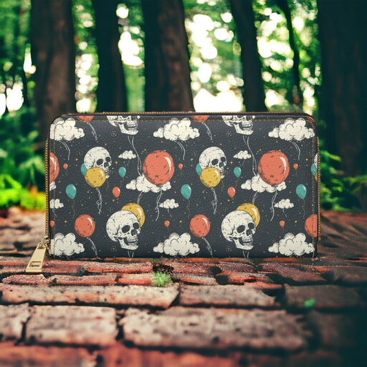 Zip Around Wallet, Credit Card Wallet, Wallet Goth, Zip Up Wallet, Gift for Witchy Lovers, Vegan Leather Wallet, Women Travel Wallet