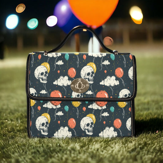 Canvas Crossbody Bag, Gothic Purse, Dark Cottagecore, Hand Bag, Gift for Goth Lovers, Mens Crossbody Bag, Novelty Purse, Skull Purse