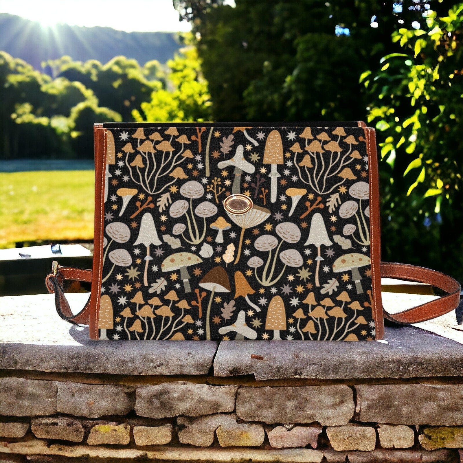 Mid Century Modern Mushroom Satchel