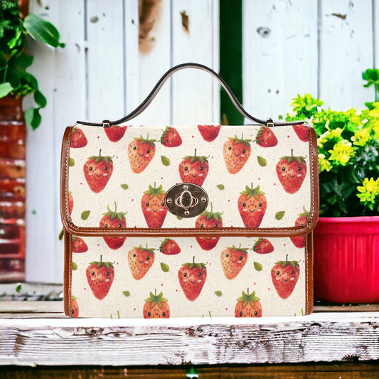 Strawberry Bag Goblincore Cottage Core Bag Strawberry Purse Farmers Market Bag Cottagecore Gardening Bag Strawberry Print Vintage Aesthetic