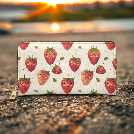 Strawberry Wallet, Vegan Gifts For Her, Vegan Leather, Credit Card Wallet, Slim Leather Wallet, Women Wallet, Cash Wallet, Cute Wallet
