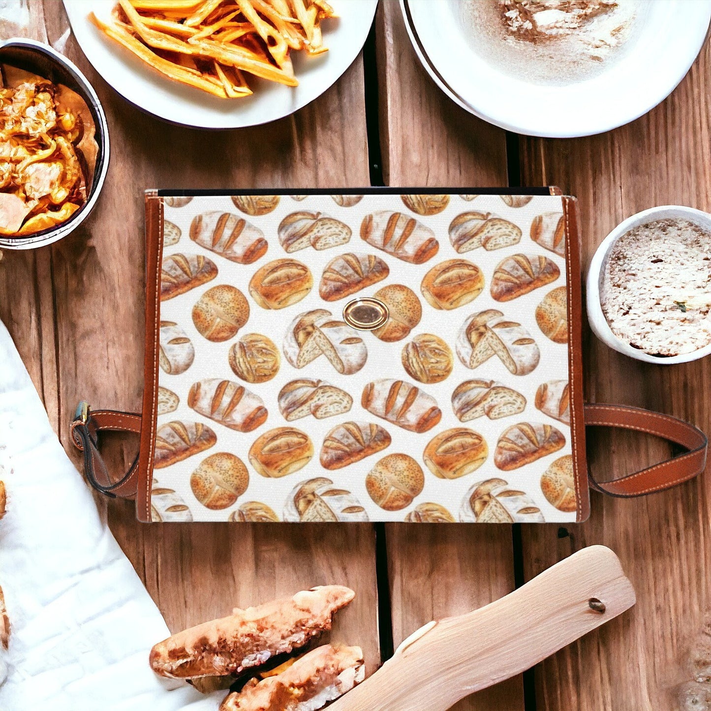 Sourdough, Canvas Crossbody Bag, Sourdough Starter Purse, Cottagecore, Hand Bag, Gift for Baking Lovers, Mens Crossbody Bag, Sourdough Bread