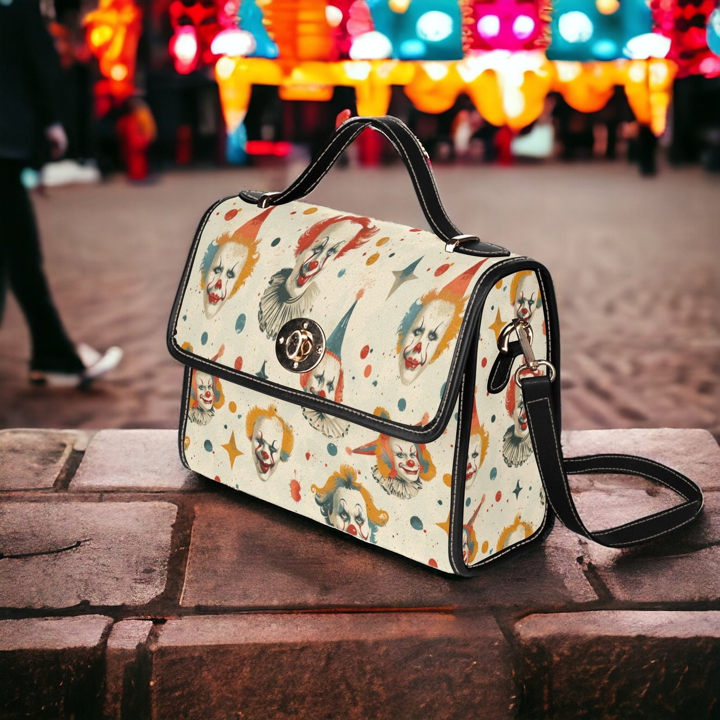 Clowncore, Satchel, Canvas Crossbody Bag, Cross Body Bag, Novelty Purse, Messenger Bag, Weirdcore, Hand Bag, Clowncore Clothing, Weird Stuff