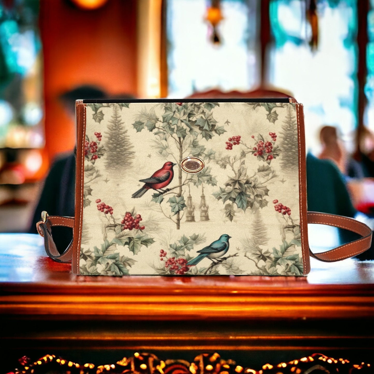 Vintage Christmas Birds Satchel