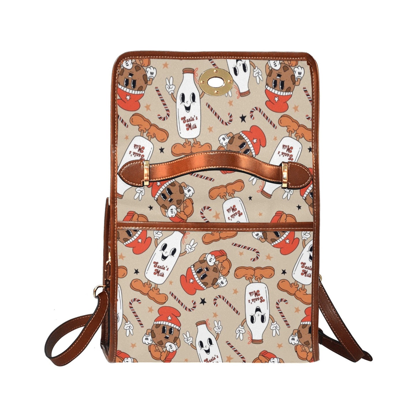 Canvas Crossbody Bag Mens Vintage Christmas Trees Purse Dark Academia Soft Leather Crossbody Bag Holiday Outfit Accessory