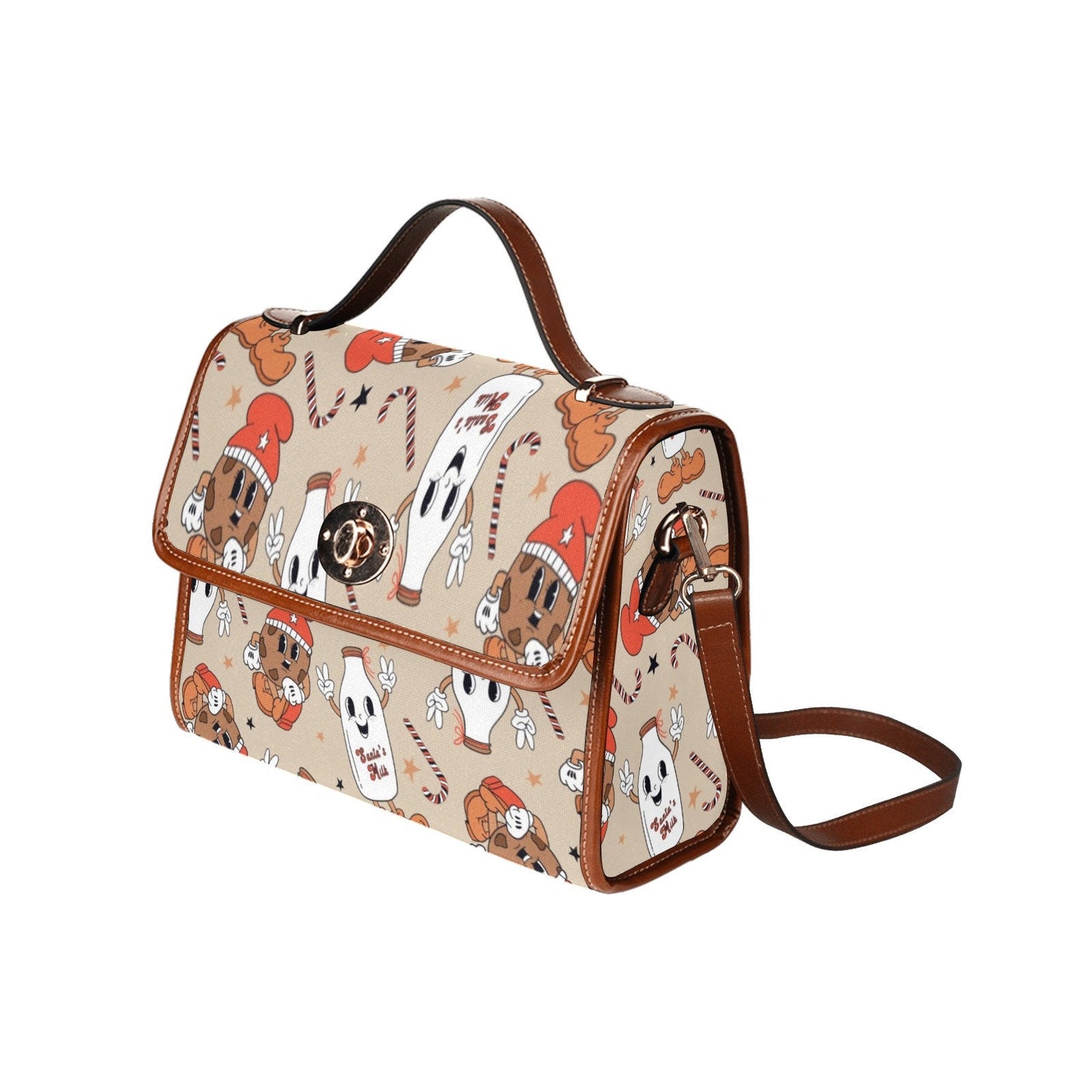 Canvas Crossbody Bag Mens Vintage Christmas Trees Purse Dark Academia Soft Leather Crossbody Bag Holiday Outfit Accessory