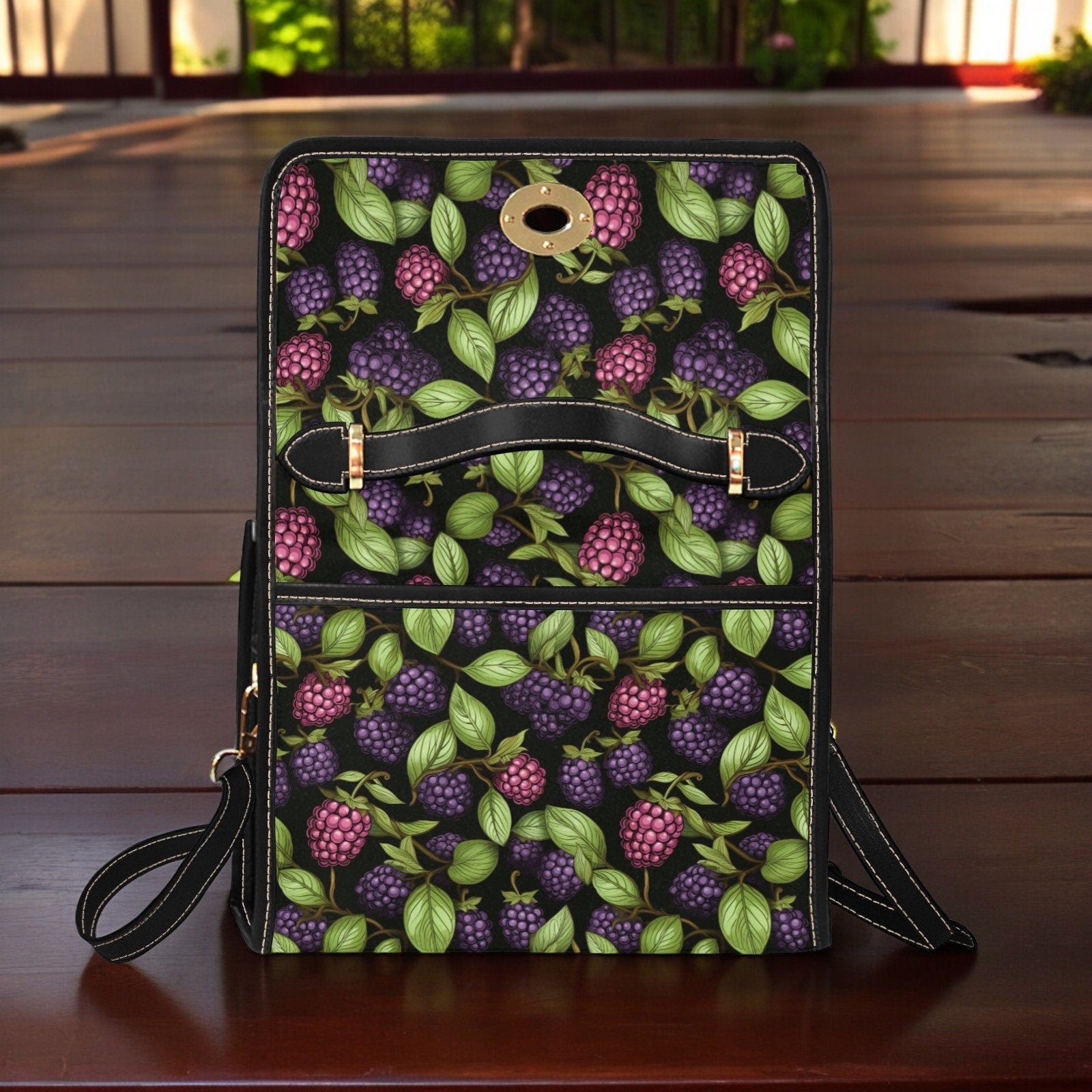 Satchel, Canvas Crossbody Bag, Moody Purse, Tote Bag, Cross Body Bag, Fruit Bag, Summer Purse, Blackberries Bag, Raspberry Purse