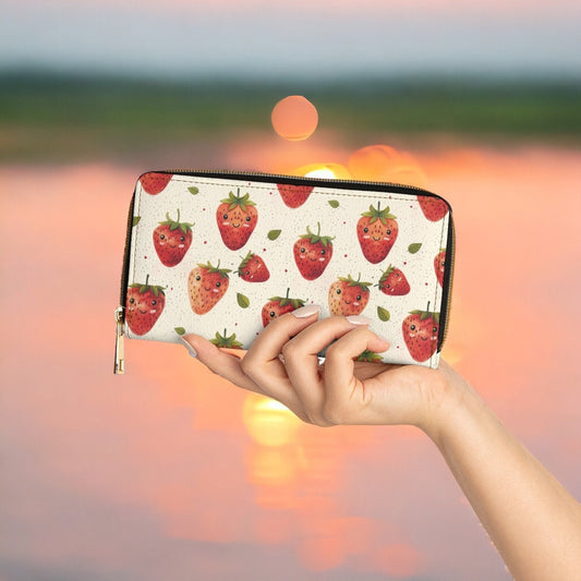 Strawberry Wallet, Vegan Gifts For Her, Vegan Leather, Credit Card Wallet, Slim Leather Wallet, Women Wallet, Cash Wallet, Cute Wallet