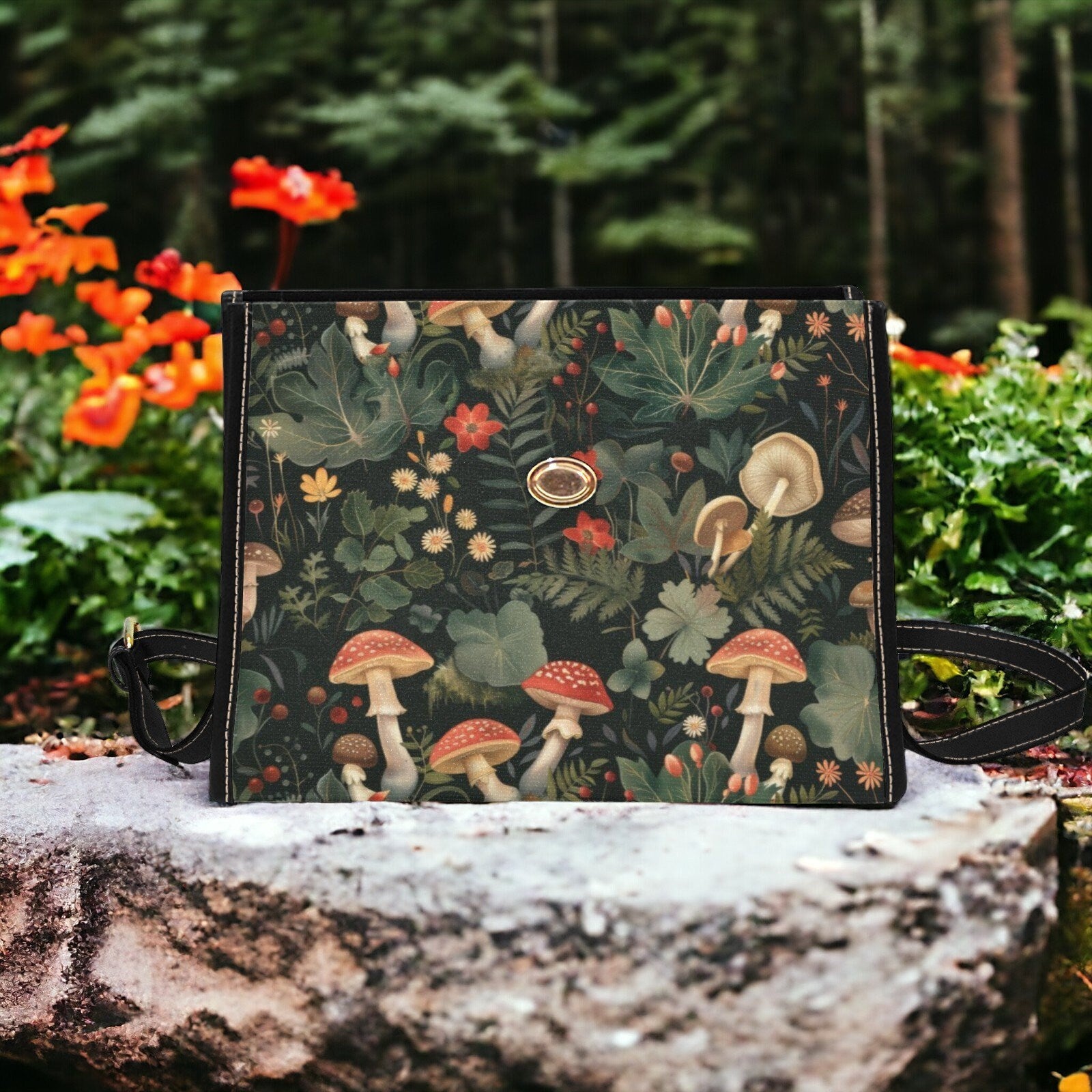 Canvas Crossbody Bag, Mushroom Gifts, Crossbody Purse, Small Crossbody Bag, Women Cute Lunch Bag, School Bag Shoulder, Unique Purse