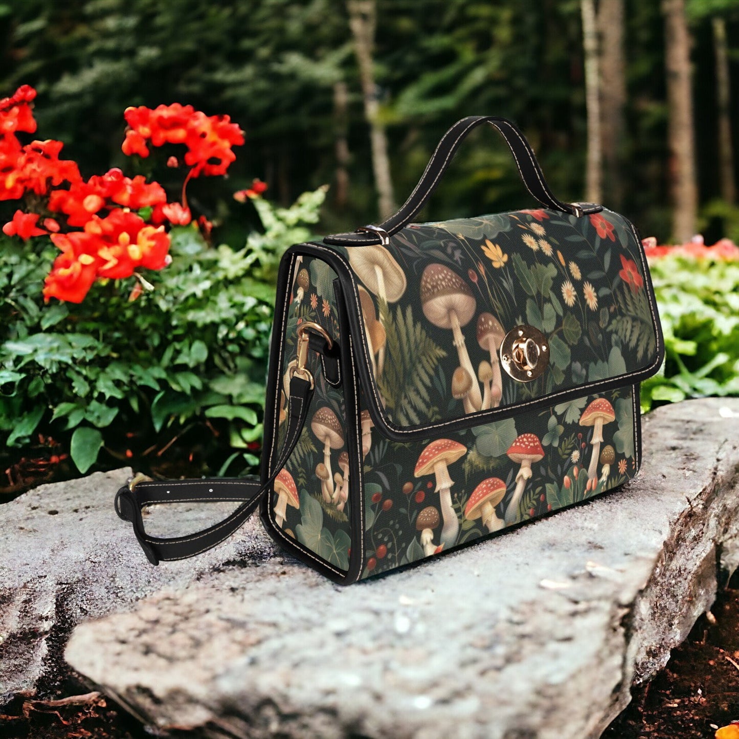 Canvas Crossbody Bag, Mushroom Gifts, Crossbody Purse, Small Crossbody Bag, Women Cute Lunch Bag, School Bag Shoulder, Unique Purse