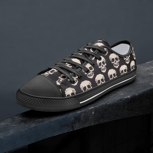 Skeleton Canvas Shoes, Running Shoes, Skulls Sneakers, Halloween Outfit, Goth Style, Halloween Gifts, Womens Shoes, Halloween Print,