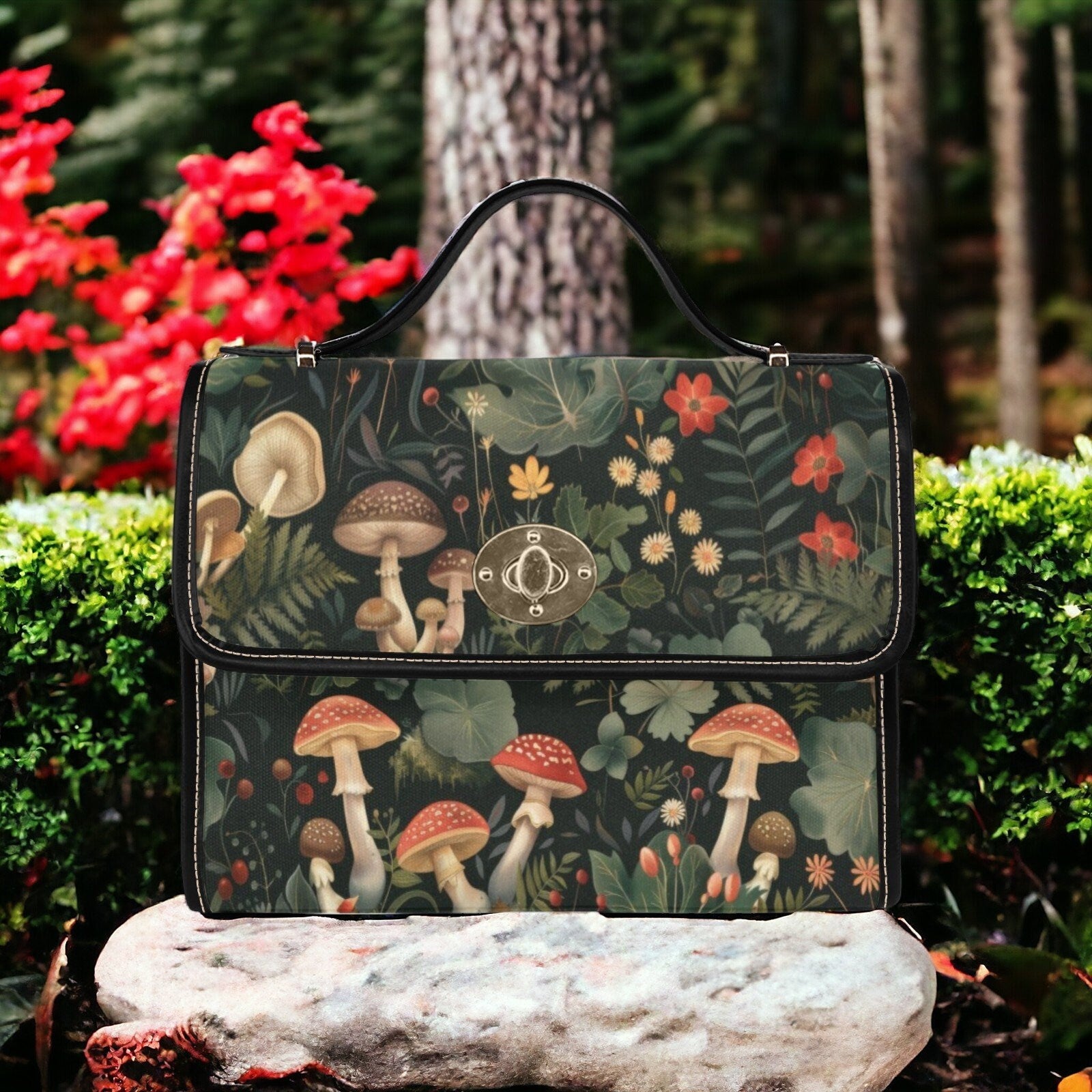 Canvas Crossbody Bag, Mushroom Gifts, Crossbody Purse, Small Crossbody Bag, Women Cute Lunch Bag, School Bag Shoulder, Unique Purse