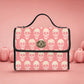 Canvas Bag, Pink Halloween Bag, Knitted Skulls, October Outfit, Crossbody Bag, Gift for Witchy Lovers, Cute Purse, Satchel Bag