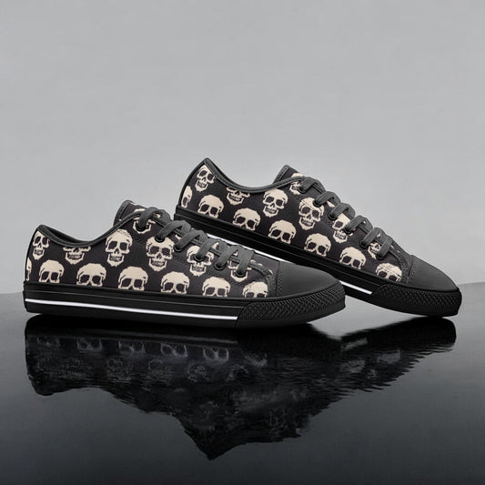 Skeleton Canvas Shoes, Running Shoes, Skulls Sneakers, Halloween Outfit, Goth Style, Halloween Gifts, Womens Shoes, Halloween Print,