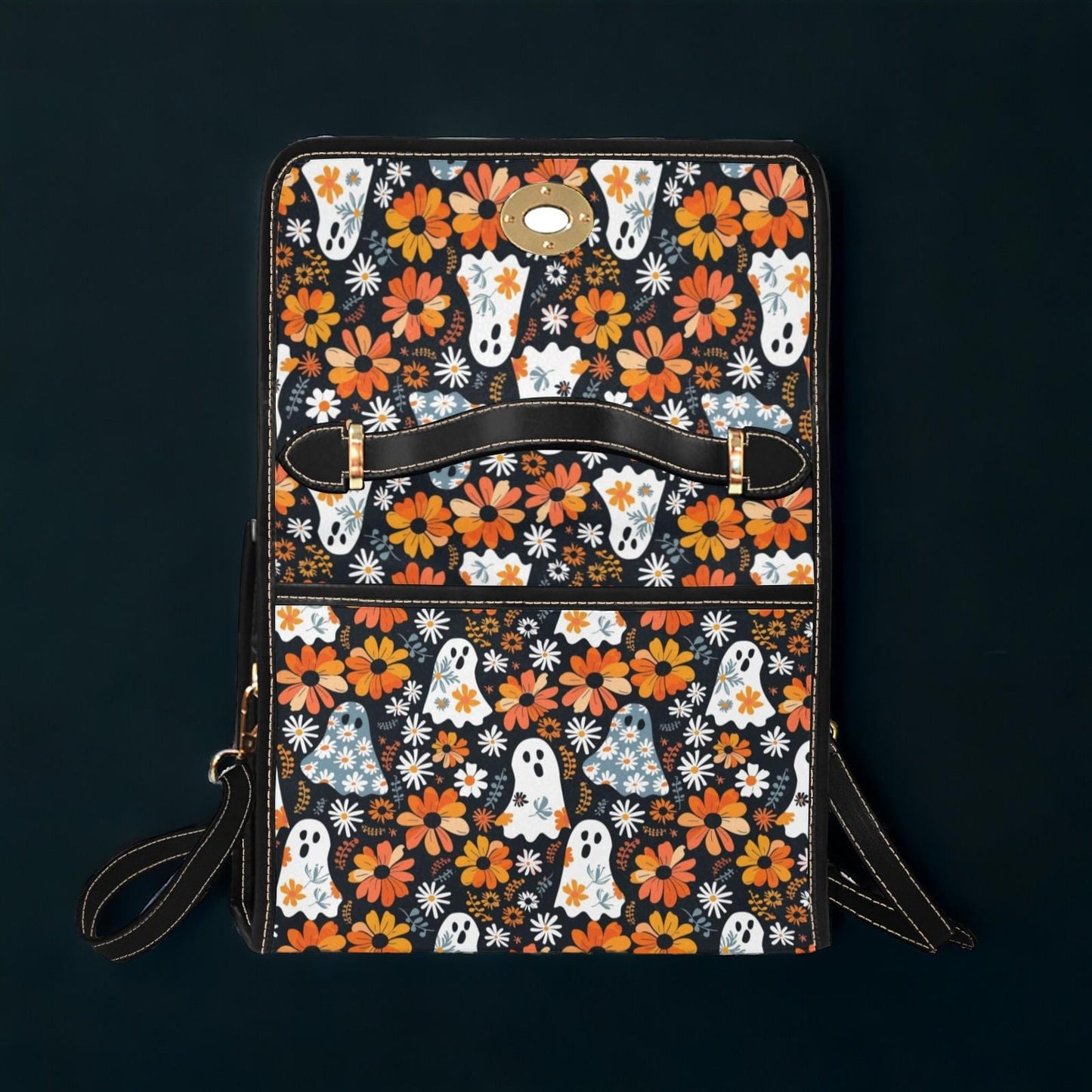 Satchel, Canvas Bag, Cute Ghost, Halloween Bag, October, Crossbody Bag, Pumpkin Spice, Gift for Fall Lovers, Unique Purse for Women
