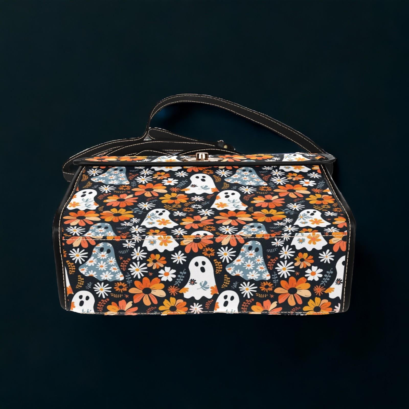 Satchel, Canvas Bag, Cute Ghost, Halloween Bag, October, Crossbody Bag, Pumpkin Spice, Gift for Fall Lovers, Unique Purse for Women