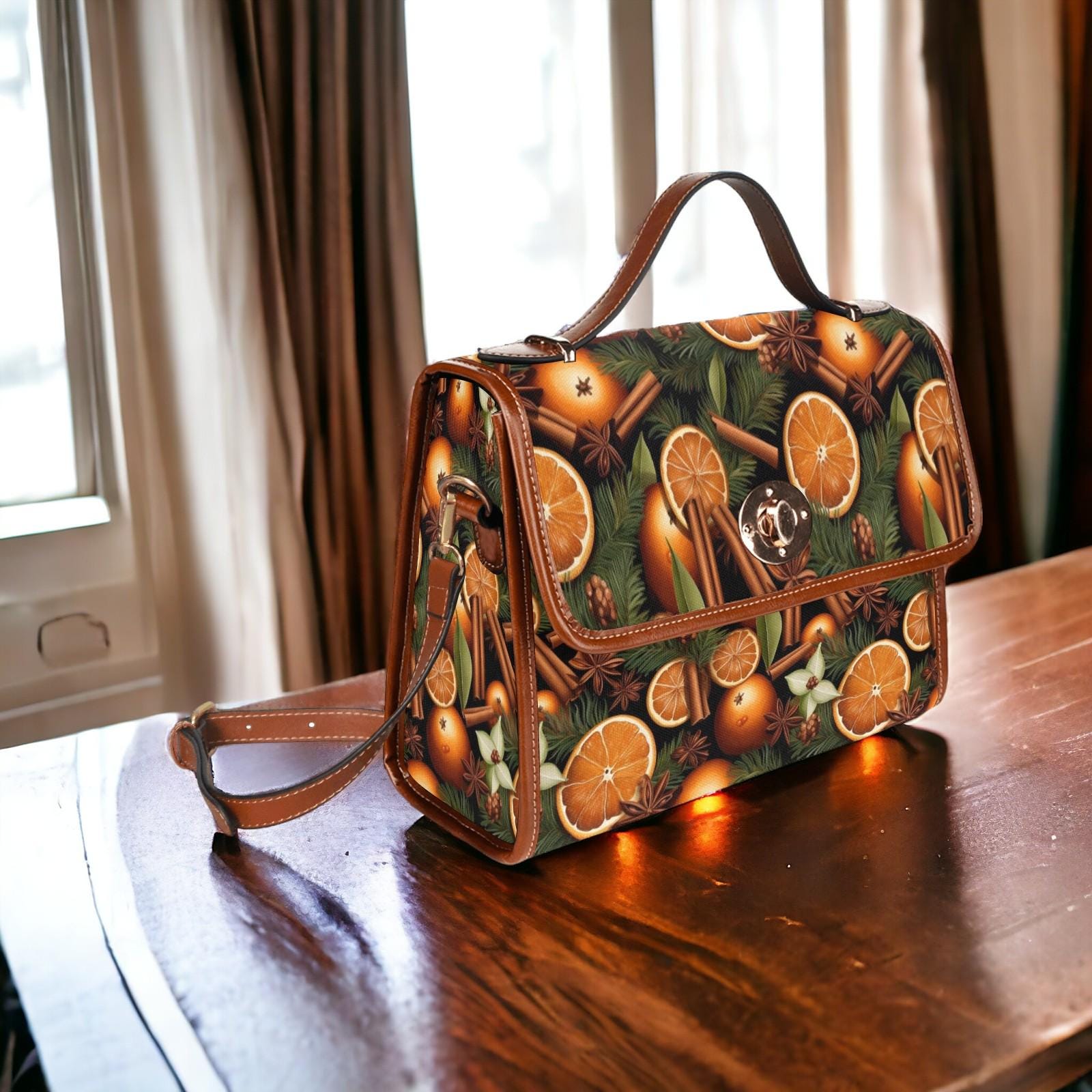 Canvas Crossbody Bag, Vintage Christmas Purse, Holiday Outfit, Cross body Bag, Cottagecore Hand Bag, Gift for Christmas, Wedding Purse