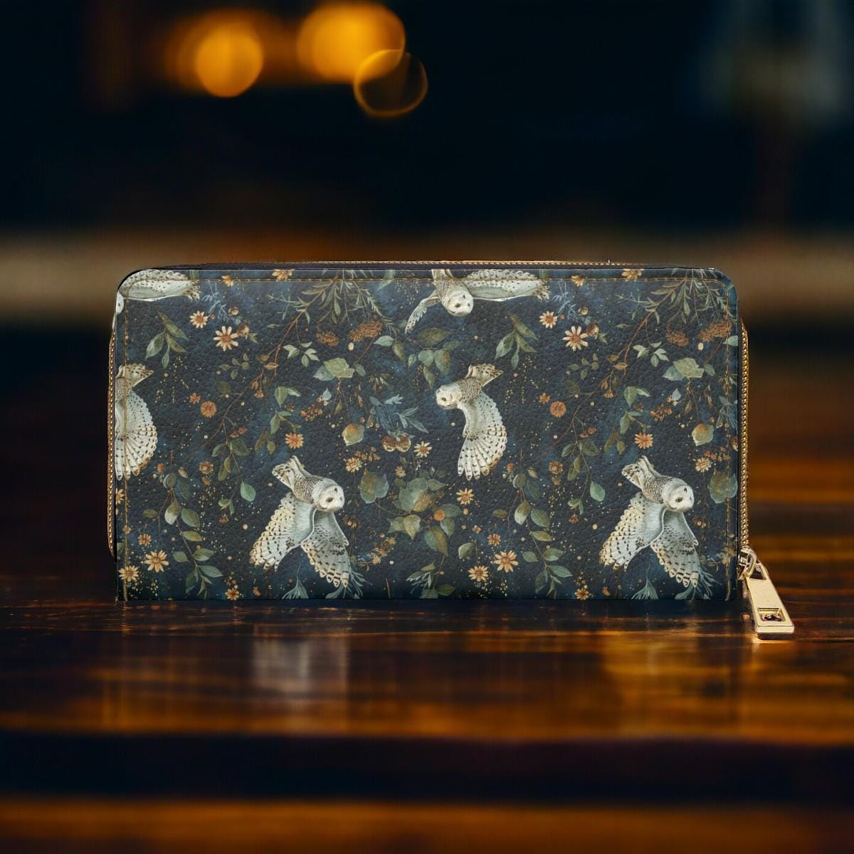 Cute Wallet, Slim Wallet, Winter Wallet, Gift For Owl Lover, Owl Wallet for Women, Travel Wallet, Vegan Leather Accessory, Boho, Cottagecore