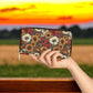 Sunflower Wallet, Slim Wallet, Fall Print Vegan Gifts For Her Vegan Leather Credit Card Wallet Slim Leather Wallet Women Gothic Wallet