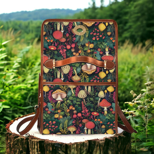 Canvas Crossbody Bag, Mushroom Gifts, Crossbody Purse, Small Crossbody Bag, Women Cute Lunch Bag, School Bag Shoulder, Unique Purse