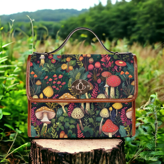 Canvas Crossbody Bag, Mushroom Gifts, Crossbody Purse, Small Crossbody Bag, Women Cute Lunch Bag, School Bag Shoulder, Unique Purse