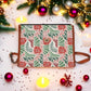 Canvas Crossbody Bag, Christmas Poinsettia, Purse, Dark Academia, Leather Crossbody Bag, Holiday Outfit Accessory, Christmas Stocking Gift