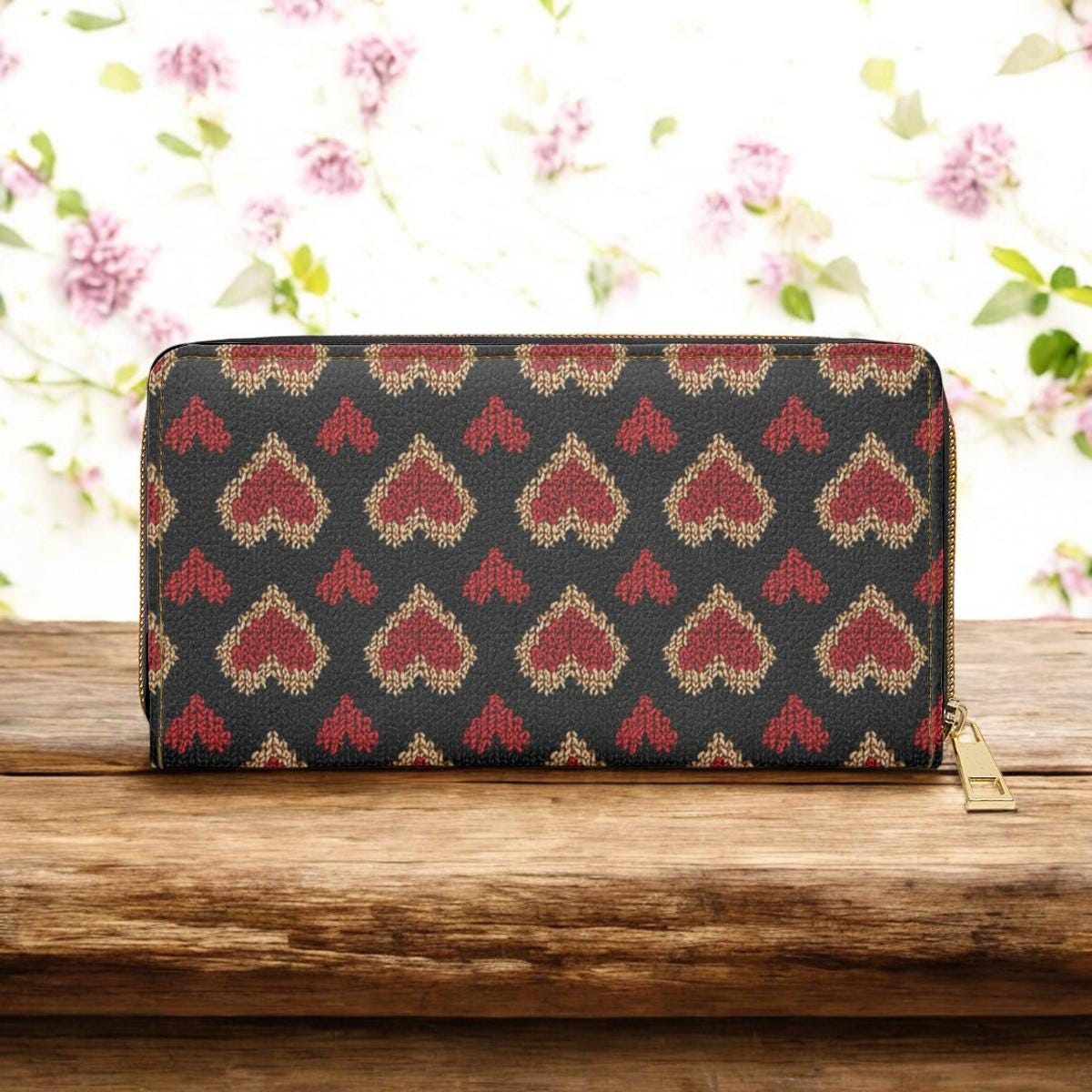 Valentine's Wallet, Slim Wallet, Small Wallet, Minimalist Wallet, Womens Wallet, Women Wallet, Valentines Keepsake, Faux Knit